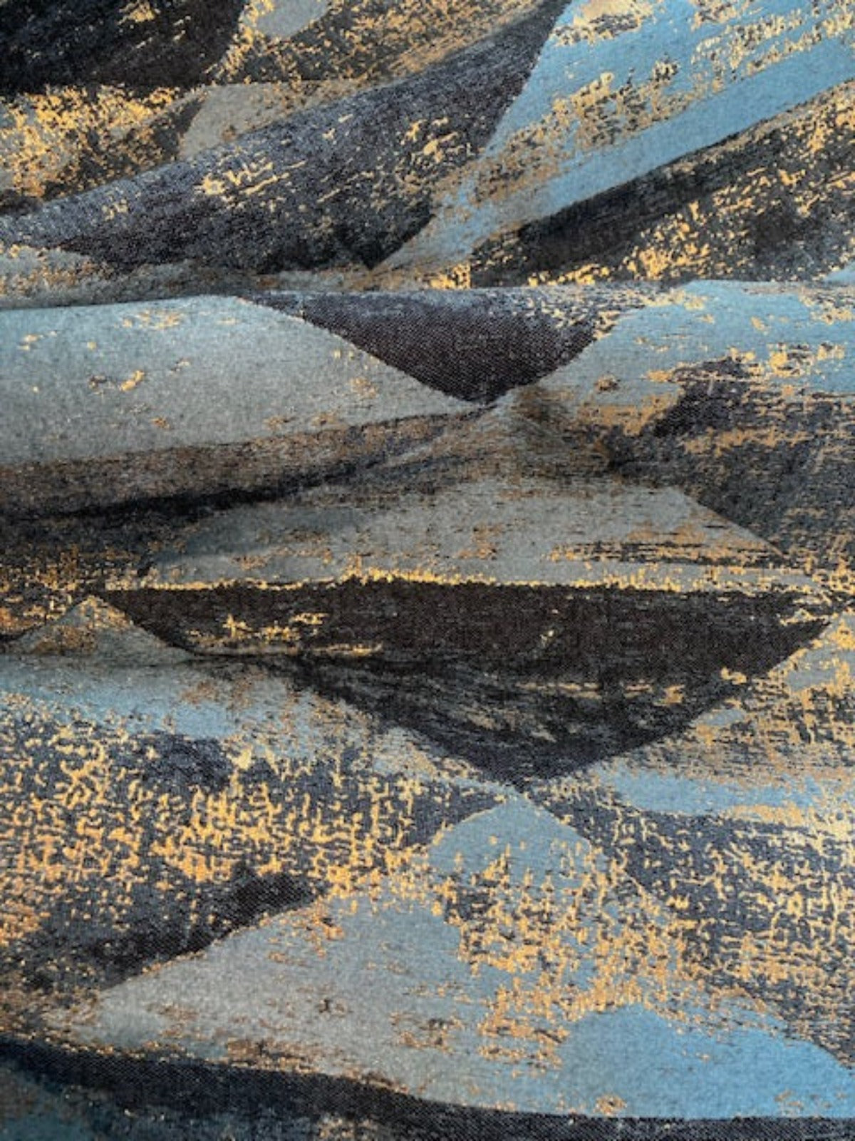 Teal Interlocking Triangles with Gold Lurex Detail