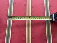 Yellow/Green Stripe on Terracotta Red Cotton. "Zoffany-Florette Stripe