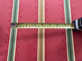 Yellow/Green Stripe on Terracotta Red Cotton. "Zoffany-Florette Stripe