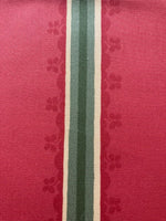 Yellow/Green Stripe on Terracotta Red Cotton. "Zoffany-Florette Stripe