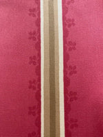 Yellow/Green Stripe on Terracotta Red Cotton. "Zoffany-Florette Stripe