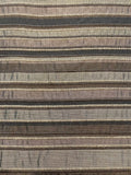 Textured Seersucker Dark Coloured Stripe. Stripes run across the Fabric.