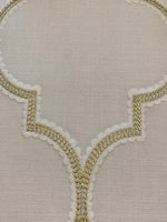 Gold Embroidery on Ivory Plain Weave