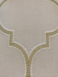 Gold Embroidery on Ivory Plain Weave