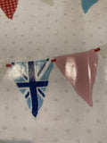 Blue Union Jack Bunting on PVC Coated Cotton