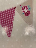 PInk/Aqua Union Jack Bunting on PVC Coated Cotton