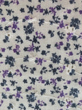 Violet/Black Ditsy on Embroidered Broderie Anglais, Cotton Feel