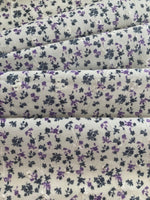 Violet/Black Ditsy on Embroidered Broderie Anglais, Cotton Feel