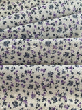 Violet/Black Ditsy on Embroidered Broderie Anglais, Cotton Feel