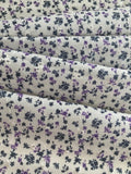 Violet/Black Ditsy on Embroidered Broderie Anglais, Cotton Feel