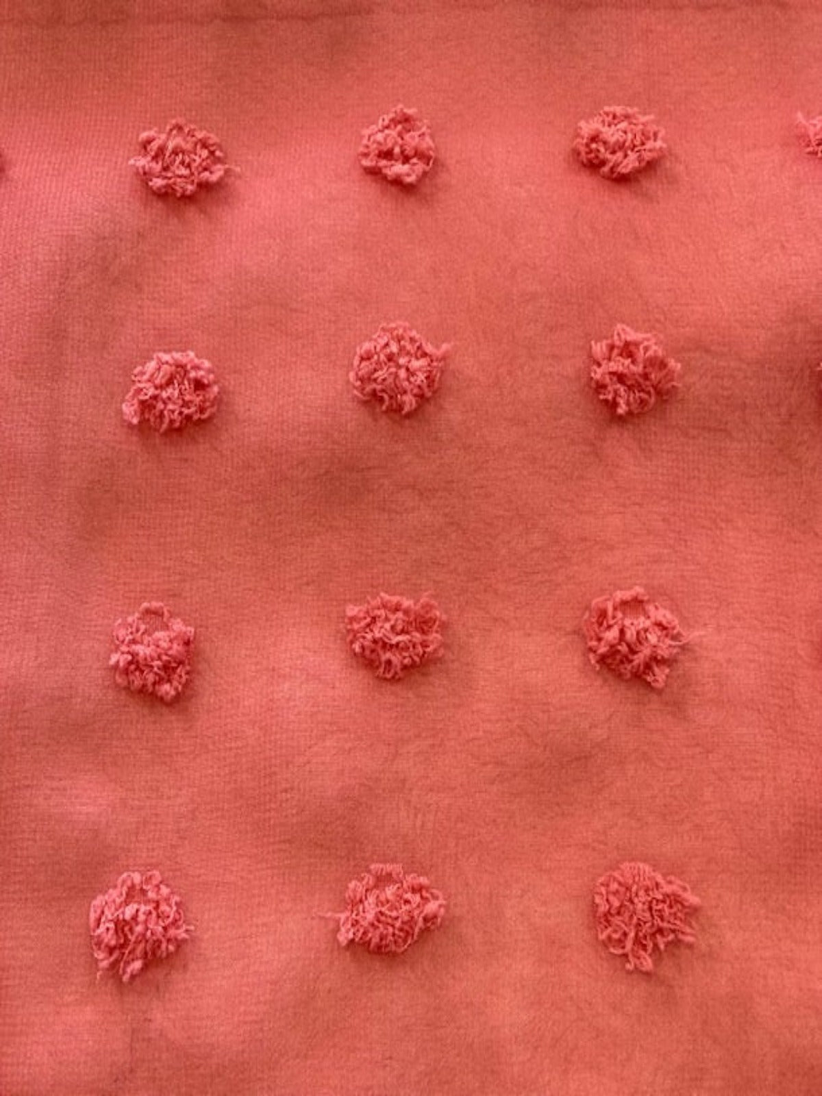 Watermelon Pink Tufted Chiffon