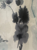Sea Green & Grey Watercolour Floral on Cotton Furnishing