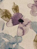 Indigo/Lime Watercolour Flower on Cotton&nbsp;