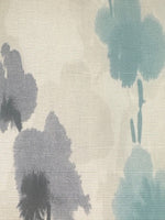 Sea Green & Grey Watercolour Floral on Cotton Furnishing