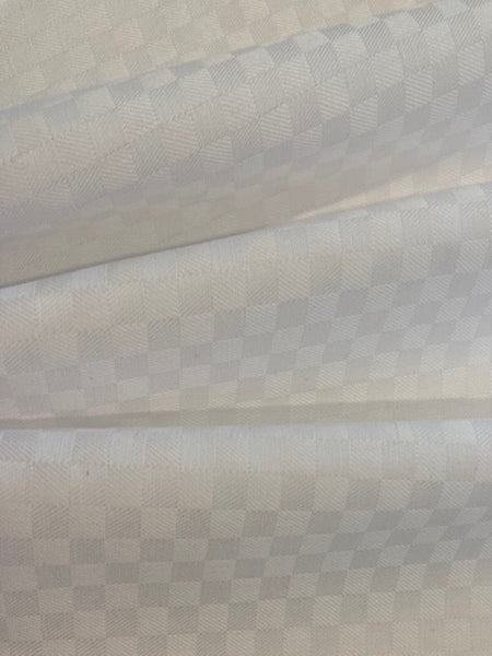 White on White Checkerboard Cotton Shirting