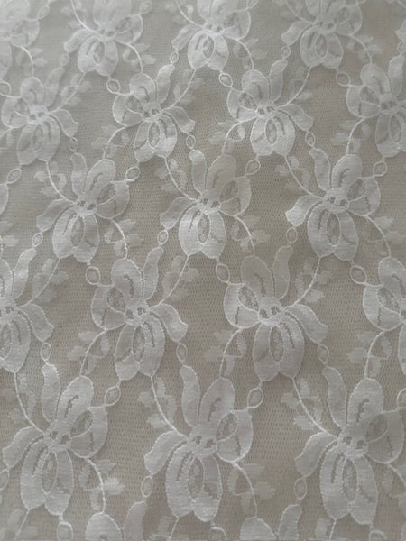 White Ribboned Criss Cross Lace