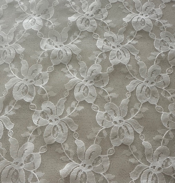 White Ribboned Criss Cross Lace