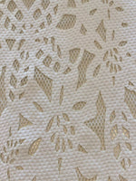 White Laser Cut Pique on Self coloured Open Mesh, Double Fabric