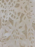 White Laser Cut Pique on Self coloured Open Mesh, Double Fabric