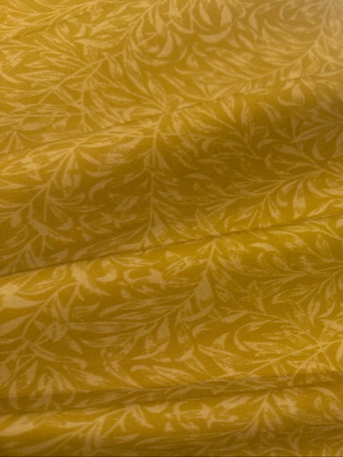 Willow Bough Trailing Leaf on Ochre Cotton by "William Morris"