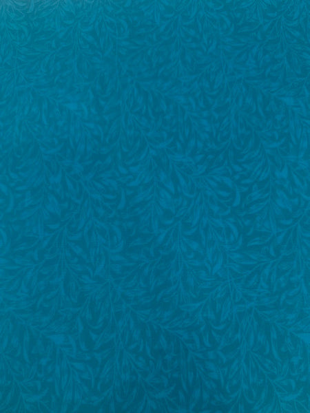 Willow Bough Trailing Leaf on Teal Cotton by "William Morris"