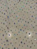 Multi Size Silver Sequin Diamante Effect on Ivory Matt Organza