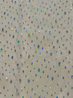 Multi Size Silver Sequin Diamante Effect on Ivory Matt Organza