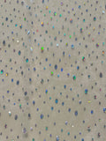 Multi Size Silver Sequin Diamante Effect on Ivory Matt Organza