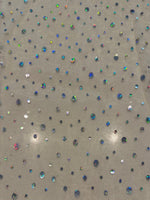 Multi Size Silver Sequin Diamante Effect on Ivory Matt Organza