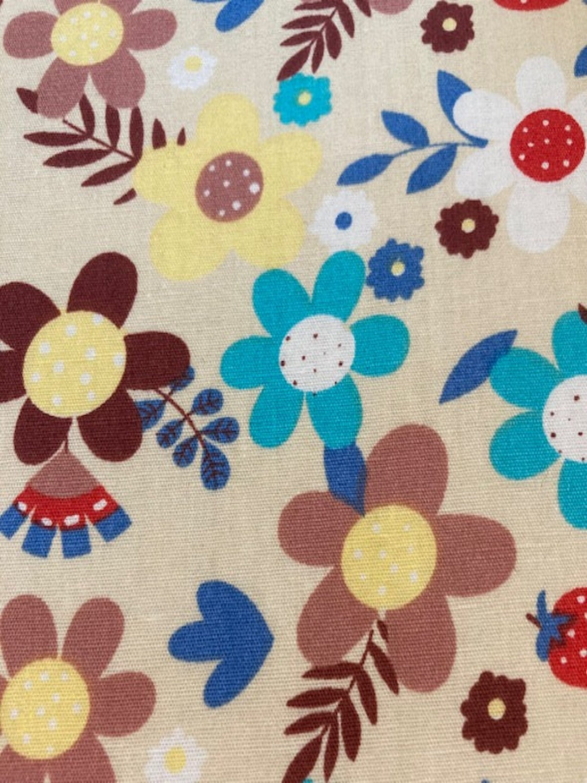 Multi Flowers & Strawberries Cotton Lawn – 100% Cotton, 145 cm Wide