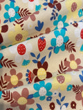 Multi Flowers & Strawberries on Cream Cotton Lawn