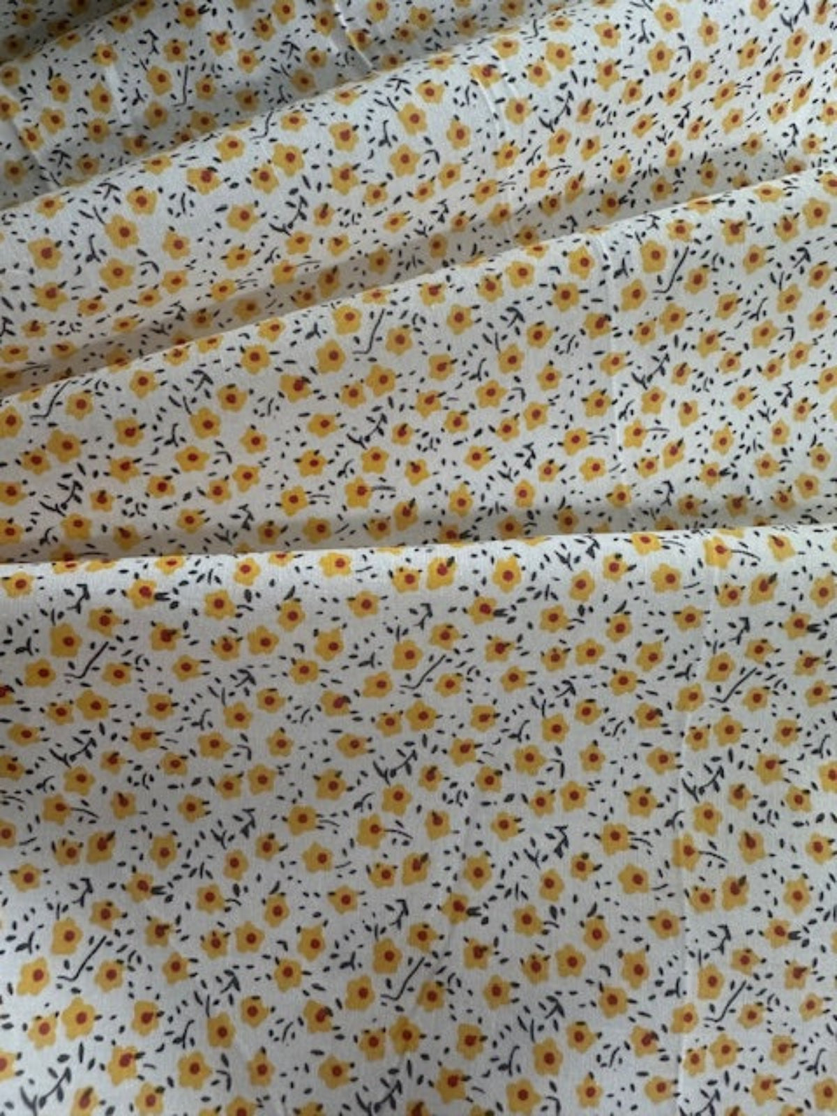 Yellow/Orange Ditsy on Cotton Poplin
