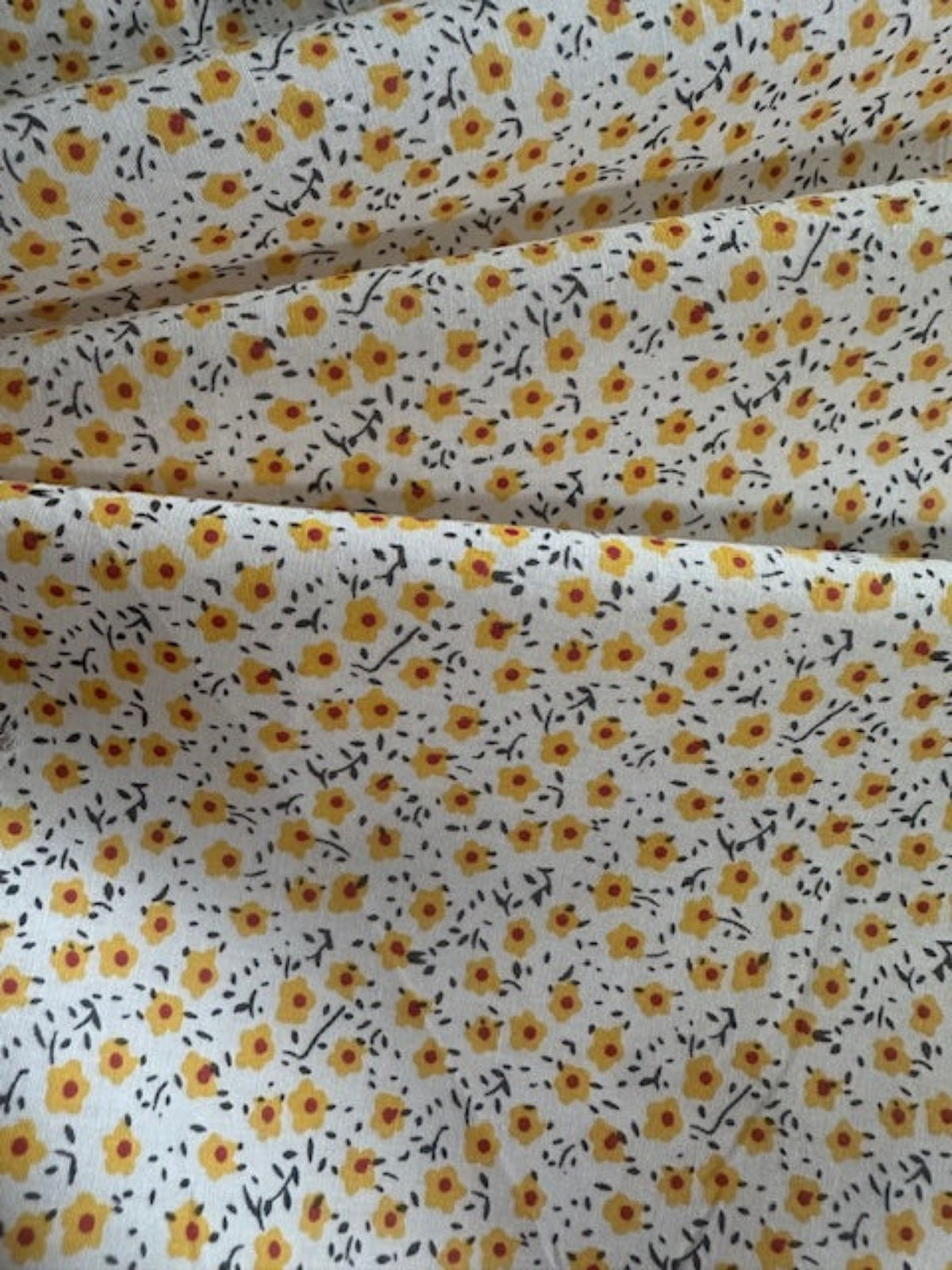 Yellow/Orange Ditsy on Cotton Poplin