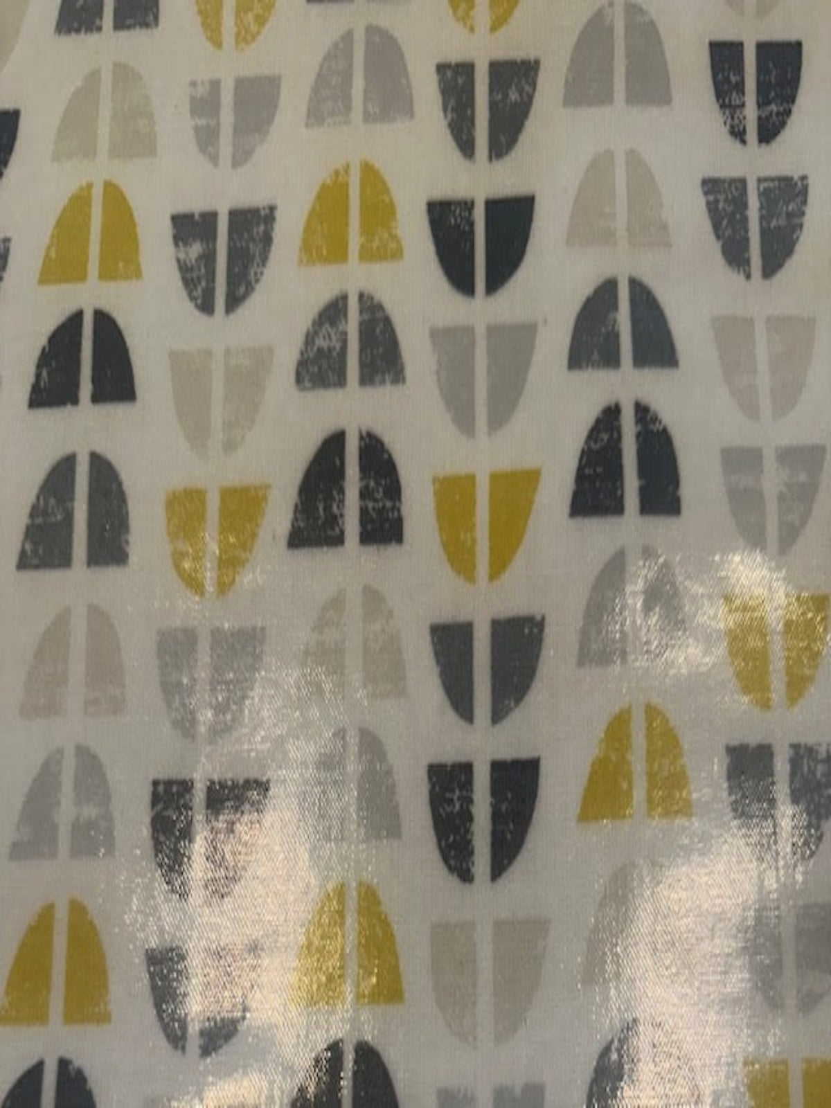 Yellow/Black Half Circles on PVC Coated Cotton