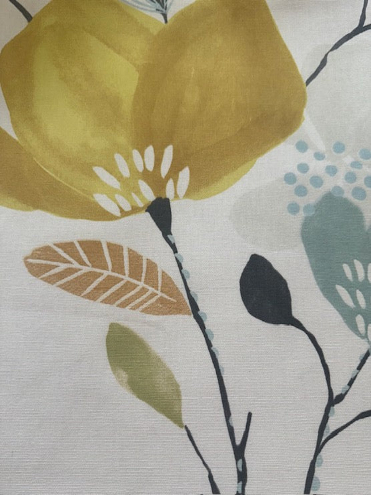 Yellow Multi Large Floral Cotton Furnishing