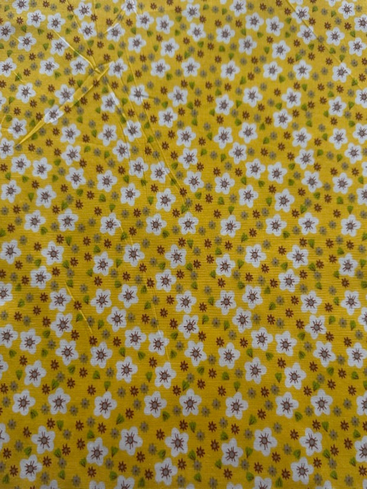 Yellow Small Floral on Cotton Poplin