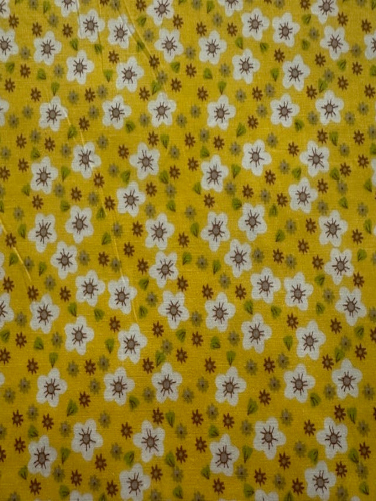 Yellow Small Floral on Cotton Poplin