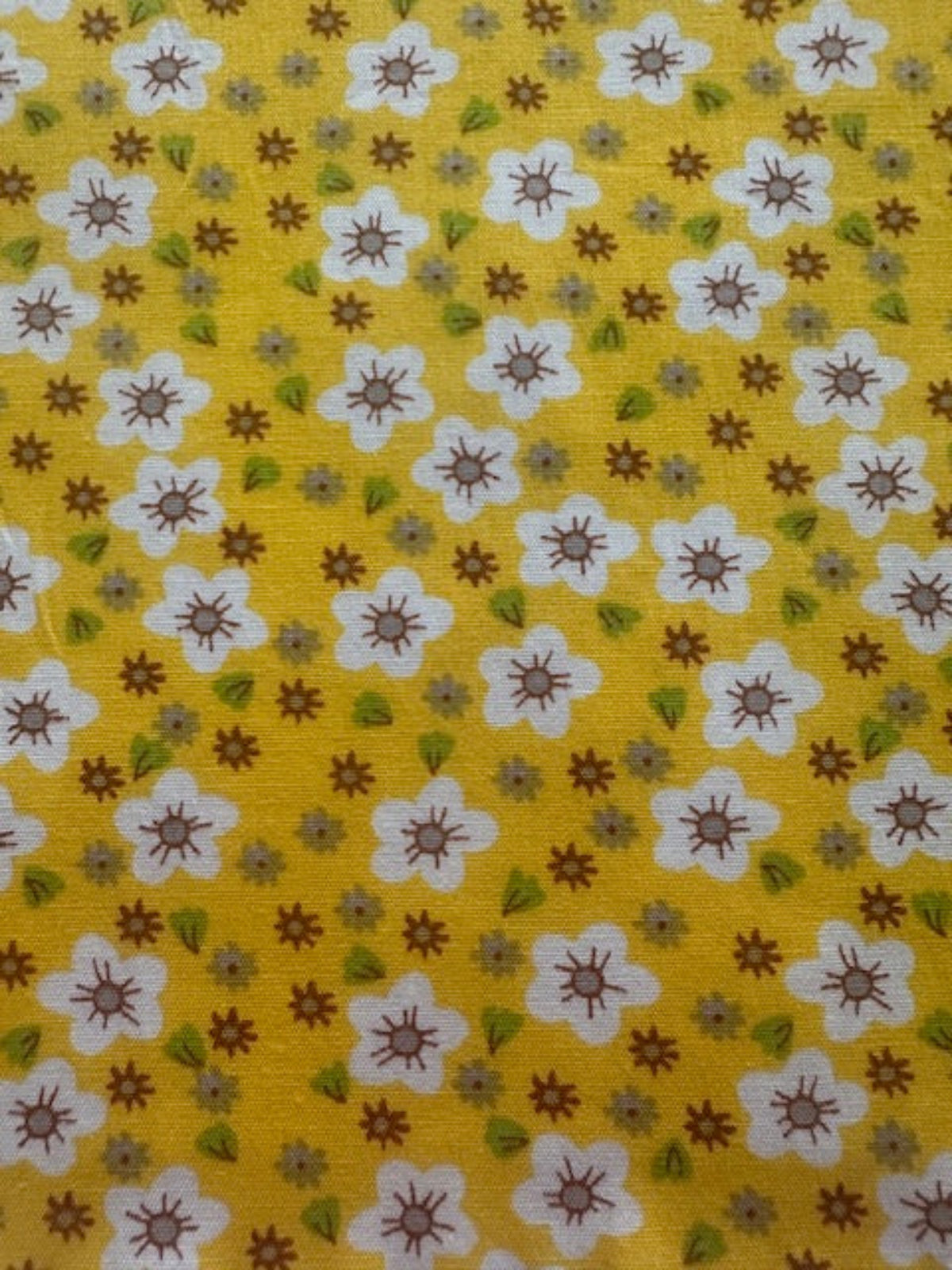 Yellow Small Floral on Cotton Poplin
