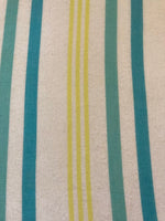 Bright Lime & Turquoise Stripe on Voille - Stripes running along the Fabric