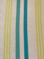 Bright Lime & Turquoise Stripe on Voille - Stripes running along the Fabric