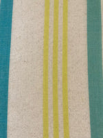 Bright Lime & Turquoise Stripe on Voille - Stripes running along the Fabric