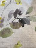 Yellow/Purple Watercolour Flowers on Cotton/Linen