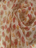 Orange & Fuchsia Small Apple Print on Yoryu Silk Chiffon