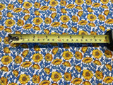 Yellow Flowers on Wedgewood Blue & White Cotton Lawn