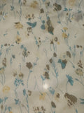 Turquoise/Lemon Trailing Flower Print on Yoryu Silk Chiffon