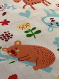 Animal print on White Cotton Sateen - Deadstock fabric on AmoThreads