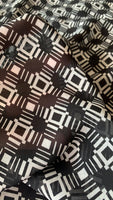 Black diamond abstract print on Chiffon - Deadstock fabric on AmoThreads