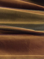 Gold / Bronze irridescent wide stripe on Silk Dupion - Deadstock fabric on AmoThreads