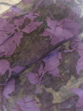 Purple Print On Black Lightly Crushed Organza