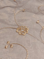 Gold Embroidery On Gold Iridescent Organza